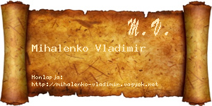 Mihalenko Vladimir névjegykártya